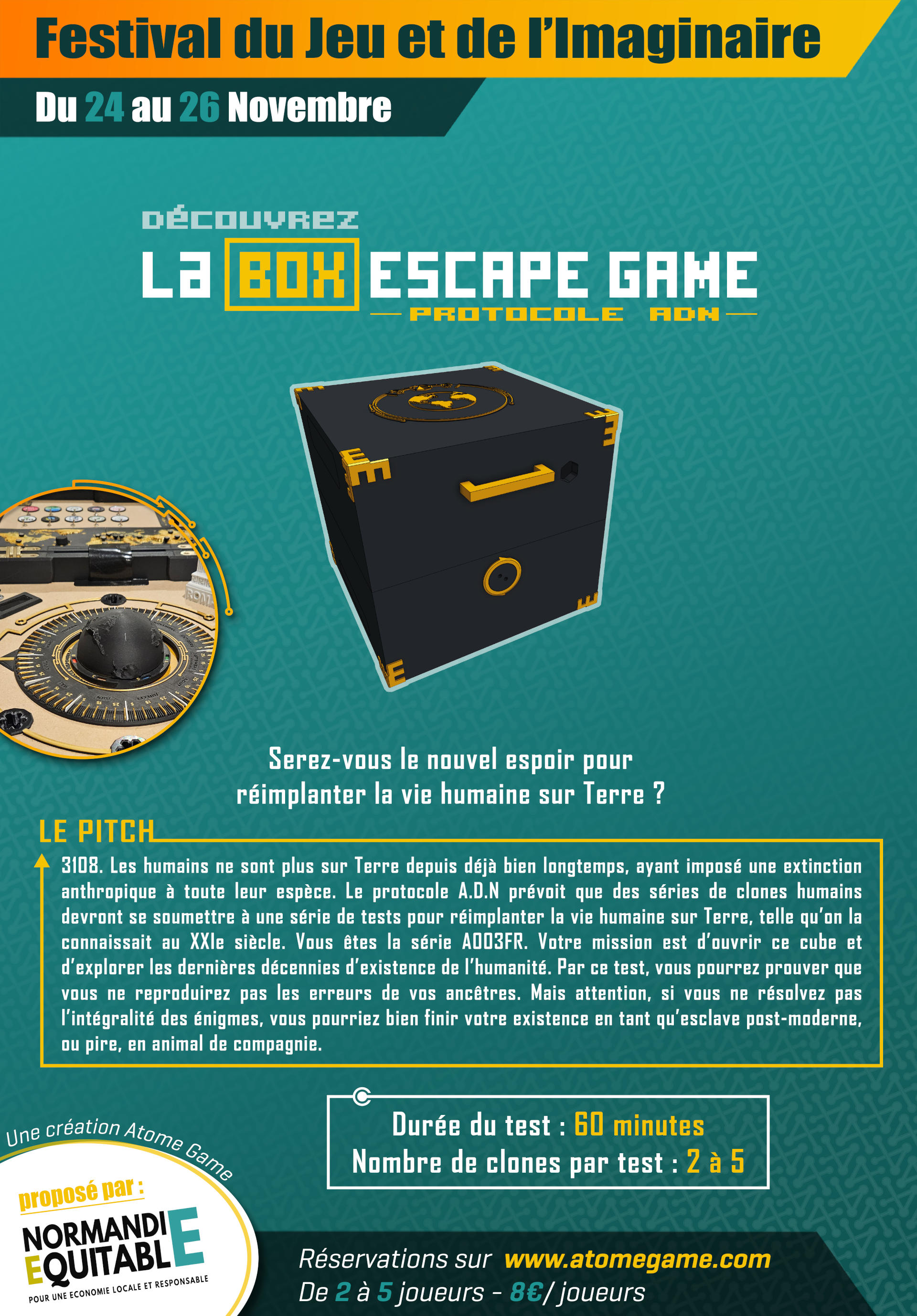 La BOX Escape Game de Normandie Equitable by Atome Game au Festival du Jeu et de l'Imaginaire
